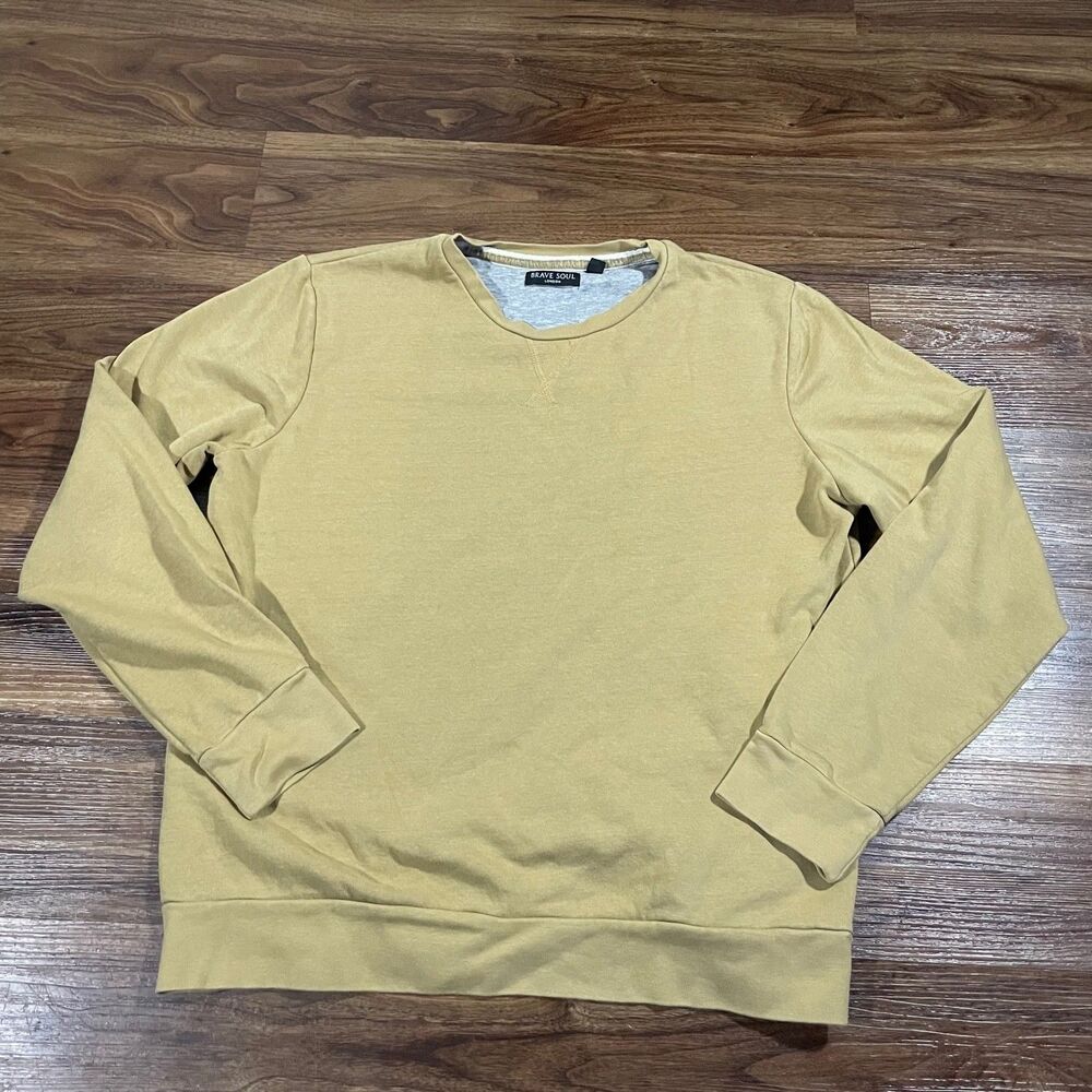 Brave Soul London Pullover Crew Neck Long Sleeve Sweater Cotton Men’s Size Large